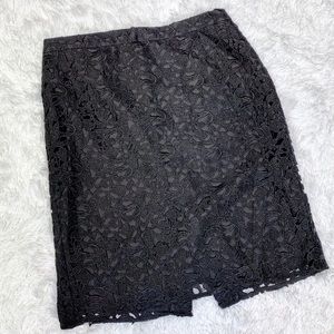 J.Crew Black Lace Skirt Size 6